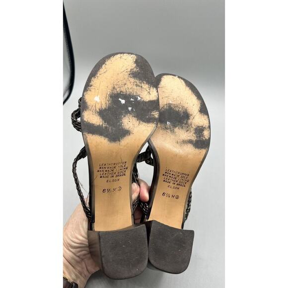 Enzo Angiolini Elson Brown Leather Slip On Sandal Mules Size 6.5M Made In Brazil - Picture 7 of 10